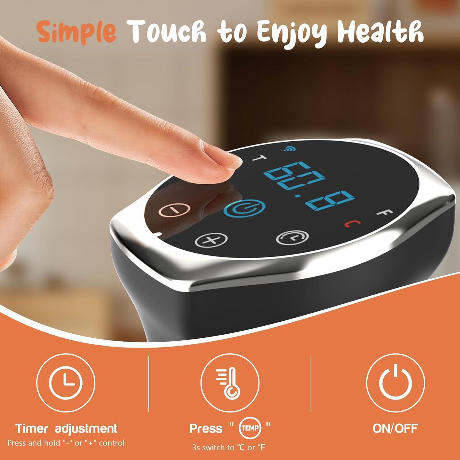 imageWIFI Sous Vide Cooker Sealable Bags Kit 1100W SousVide Cooker Immersion Circulator 109050194 Sous Vide Machine with Temperature ampamp Timer Touch Control AC120V60Hzwifi silver