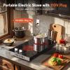 image2 Bruner Electric Cooktop Plug in Electric Cooktop 110v 12 Inch Kitchen Electrics Stove Countertop ampamp BuiltIn Knob and Touch Control 9 Power Levels 2000w Safety Lock Pause Timer Karienvirgrey knob and touch