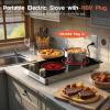 image2 Bruner Electric Cooktop Plug in Electric Cooktop 110v 12 Inch Kitchen Electrics Stove Countertop ampamp BuiltIn Knob and Touch Control 9 Power Levels 2000w Safety Lock Pause Timer Karienvirgold knob