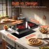 image2 Bruner Electric Cooktop Plug in Electric Cooktop 110v 12 Inch Kitchen Electrics Stove Countertop ampamp BuiltIn Knob and Touch Control 9 Power Levels 2000w Safety Lock Pause Timer Karienvirgold knob
