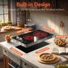 image2 Bruner Electric Cooktop Plug in Electric Cooktop 110v 12 Inch Kitchen Electrics Stove Countertop ampamp BuiltIn Knob and Touch Control 9 Power Levels 2000w Safety Lock Pause Timer Karienvirgrey knob and touch