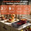 image2 Bruner Electric Cooktop Plug in Electric Cooktop 110v 12 Inch Kitchen Electrics Stove Countertop ampamp BuiltIn Knob and Touch Control 9 Power Levels 2000w Safety Lock Pause Timer Karienvirgrey knob and touch