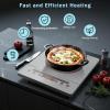 image2 Burner Electric Cooktop 110v 24 Inch Electric Stove Countertop ampamp Builtin Plugin Electrics Cooktop 8 Power Levels ampamp 8 Functions Touch Control Safety Lock Timer 2000W Karienvirsingle burner grey