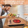 image2 Burner Electric Cooktop 110v 24 Inch Electric Stove Countertop ampamp Builtin Plugin Electrics Cooktop 8 Power Levels ampamp 8 Functions Touch Control Safety Lock Timer 2000W Karienvirsingle burner orange