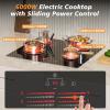 image24 Inch Electric Cooktop Built in Electrics Stove Top 4 Burner Electric Stove Touch Control 6000W 9 Power Levels Safety Lock Timer Pause Function 240V Hard WireNo Plugblack 24 inch 4 burner
