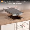 image24 Inch Electric Cooktop Built in Electrics Stove Top 4 Burner Electric Stove Touch Control 6000W 9 Power Levels Safety Lock Timer Pause Function 240V Hard WireNo Plugblack 12 inch 2 burner