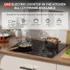 image24 Inch Electric Cooktop Built in Electrics Stove Top 4 Burner Electric Stove Touch Control 6000W 9 Power Levels Safety Lock Timer Pause Function 240V Hard WireNo PlugBlack 24 Inch 4 Burner Touch