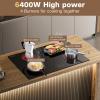 image24 Inch Electric Cooktop Built in Electrics Stove Top 4 Burner Electric Stove Touch Control 6000W 9 Power Levels Safety Lock Timer Pause Function 240V Hard WireNo Plugblack 30 inch 4 burner touch