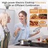 image24 Inch Electric Cooktop Built in Electrics Stove Top 4 Burner Electric Stove Touch Control 6000W 9 Power Levels Safety Lock Timer Pause Function 240V Hard WireNo PlugBlack 4 burner 30 inch