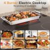 image24 Inch Electric Cooktop Built in Electrics Stove Top 4 Burner Electric Stove Touch Control 6000W 9 Power Levels Safety Lock Timer Pause Function 240V Hard WireNo PlugBlack 4 burner 30 inch