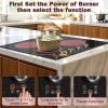 imageElectric Cooktop 24 Inch 4 Burner Electric Stove 6000W Textured Pattern 9 Power Lecels 220V240V Builtin Electrics Radiant Cooktop Knob Control Safe Lock Timer Pause24 Inch Black H03