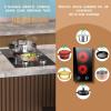 imageElectric Cooktop 24 Inch 4 Burner Electric Stove 6000W Textured Pattern 9 Power Lecels 220V240V Builtin Electrics Radiant Cooktop Knob Control Safe Lock Timer Pause12 inch black knob