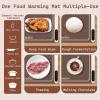 imageWarming Mat for Food 500W Upgrade Hightech Graphene Food Warming Mat Silicone Warming Tray Heating Fastly in 10s 7MM Raised Feet 6 Level Temp ampamp 6 Timer Setting Warming Tray Rollable BeigeBrown