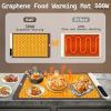 imageWarming Mat for Food 500W Upgrade Hightech Graphene Food Warming Mat Silicone Warming Tray Heating Fastly in 10s 7MM Raised Feet 6 Level Temp ampamp 6 Timer Setting Warming Tray Rollable BeigeBrown