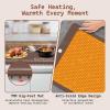 imageWarming Mat for Food 500W Upgrade Hightech Graphene Food Warming Mat Silicone Warming Tray Heating Fastly in 10s 7MM Raised Feet 6 Level Temp ampamp 6 Timer Setting Warming Tray Rollable BeigeBrown