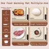 imageWarming Mat for Food 500W Upgrade Hightech Graphene Food Warming Mat Silicone Warming Tray Heating Fastly in 10s 7MM Raised Feet 6 Level Temp ampamp 6 Timer Setting Warming Tray Rollable BeigeBeige