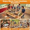 imageWarming Mat for Food 500W Upgrade Hightech Graphene Food Warming Mat Silicone Warming Tray Heating Fastly in 10s 7MM Raised Feet 6 Level Temp ampamp 6 Timer Setting Warming Tray Rollable BeigeBrown