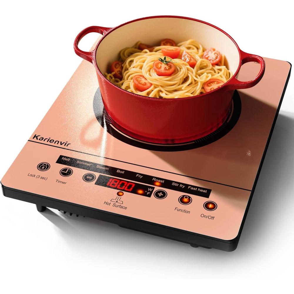 image2 Burner Electric Cooktop 110v 24 Inch Electric Stove Countertop ampamp Builtin Plugin Electrics Cooktop 8 Power Levels ampamp 8 Functions Touch Control Safety Lock Timer 2000W Karienvirsingle burner orange