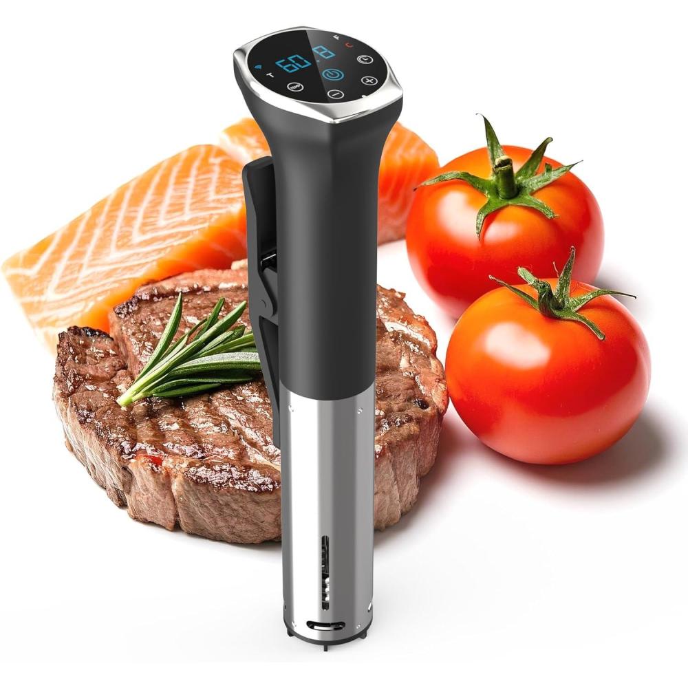 imageWIFI Sous Vide Cooker Sealable Bags Kit 1100W SousVide Cooker Immersion Circulator 109050194 Sous Vide Machine with Temperature ampamp Timer Touch Control AC120V60Hzwifi silver