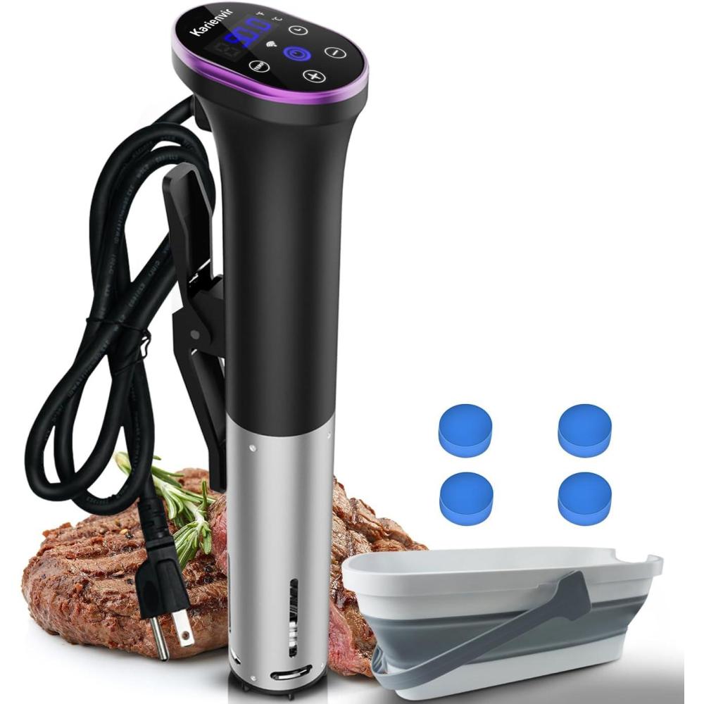 imageWIFI Sous Vide Cooker Sealable Bags Kit 1100W SousVide Cooker Immersion Circulator 109050194 Sous Vide Machine with Temperature ampamp Timer Touch Control AC120V60HzSous Vide Cooker Container Kit