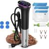 imageWIFI Sous Vide Cooker Sealable Bags Kit 1100W SousVide Cooker Immersion Circulator 109050194 Sous Vide Machine with Temperature ampamp Timer Touch Control AC120V60HzSous Vide Cooker Sealable Bag Kit