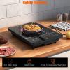 image30 Inch Electric Cooktop 5 Burner Karienvir 8600W Builtin Electric Stove Top Cooktop 30 with Doublering Burner Knob amp Touch Control 9 Power Levels Timer Safety Lock 220V240V Hard WireBlack Single Burner