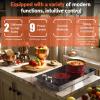 image30 Inch Electric Cooktop 5 Burner Karienvir 8600W Builtin Electric Stove Top Cooktop 30 with Doublering Burner Knob amp Touch Control 9 Power Levels Timer Safety Lock 220V240V Hard Wiregold knob and touch