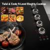 image30 Inch Electric Cooktop 5 Burner Karienvir 8600W Builtin Electric Stove Top Cooktop 30 with Doublering Burner Knob amp Touch Control 9 Power Levels Timer Safety Lock 220V240V Hard Wire36 Inch 5 Burner