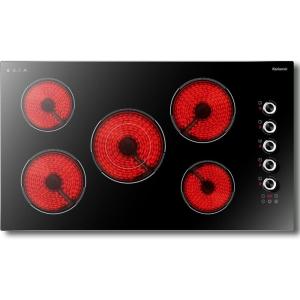 image30 Inch Electric Cooktop 5 Burner Karienvir 8600W Builtin Electric Stove Top Cooktop 30 with Doublering Burner Knob amp Touch Control 9 Power Levels Timer Safety Lock 220V240V Hard Wire36 Inch 5 Burner